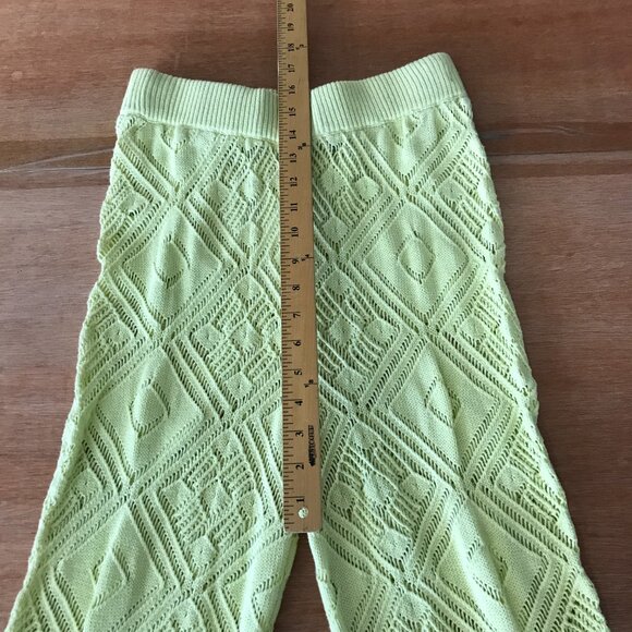 Free People Movement Beach Flare Pants Women M Yellow Crochet Geometric Stretch - Picture 10 of 16